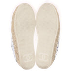 Chanel CC Logo Tweed Sneakers White Navy — view 5