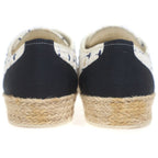 Chanel CC Logo Tweed Sneakers White Navy — view 3