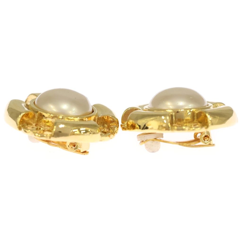 Chanel Fakepearl Earrings White Gold 29 — view 3