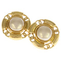 Chanel Fakepearl Earrings White Gold 29