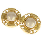 Chanel Fakepearl Earrings White Gold 29