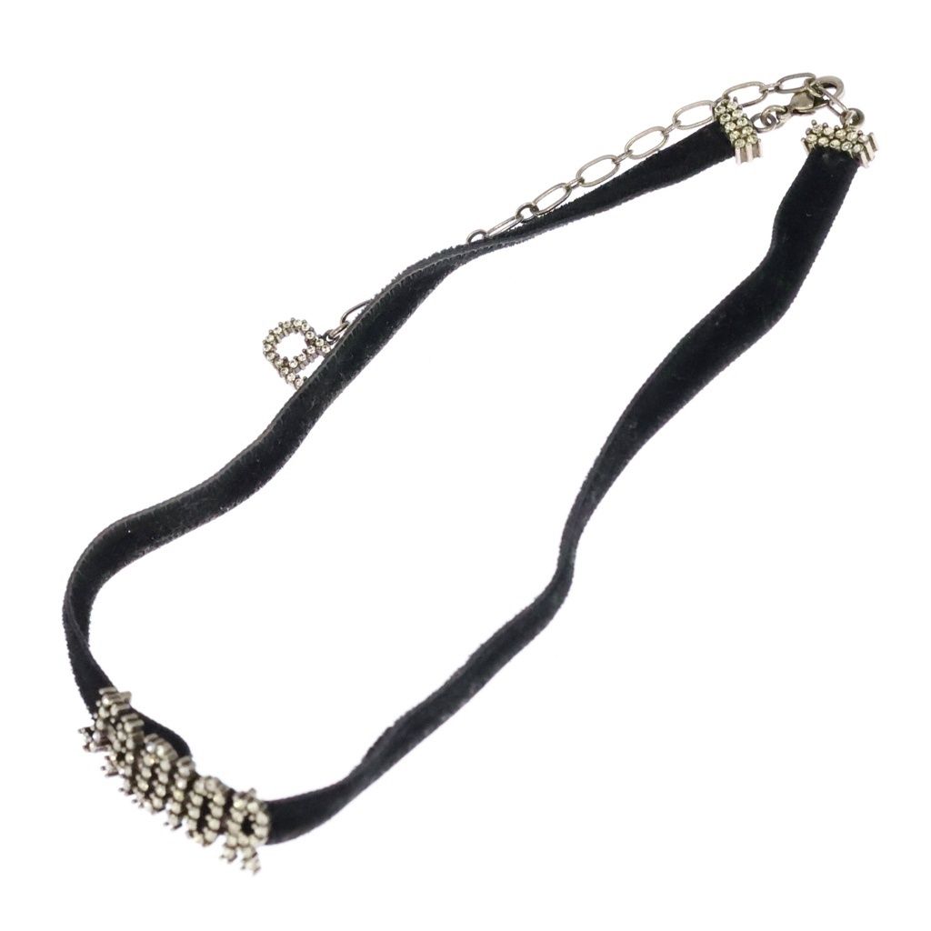 Dior Choker J'adior Rhinestone Necklace Velour Black — view 2