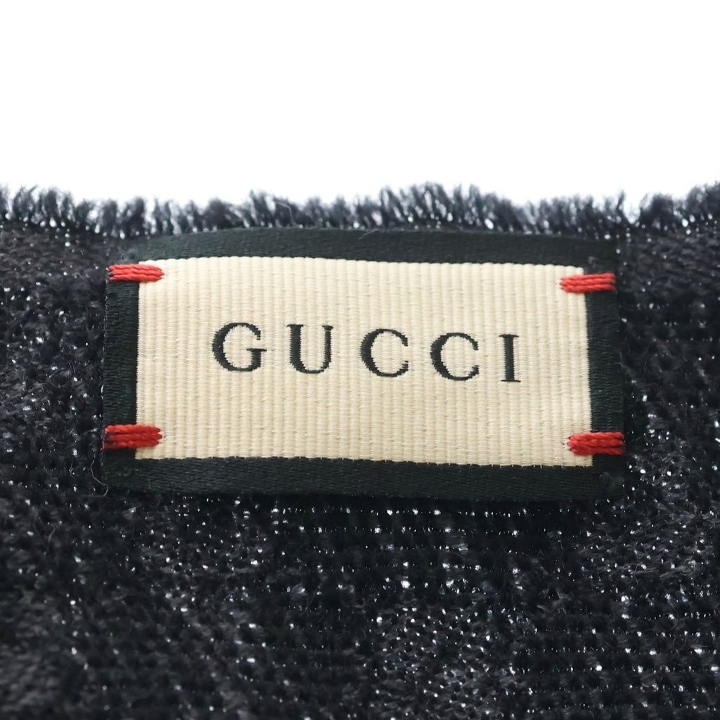 Gucci Sherry Line GG All Over Pattern Jacquard Silk Pretend scarf Black — view 4
