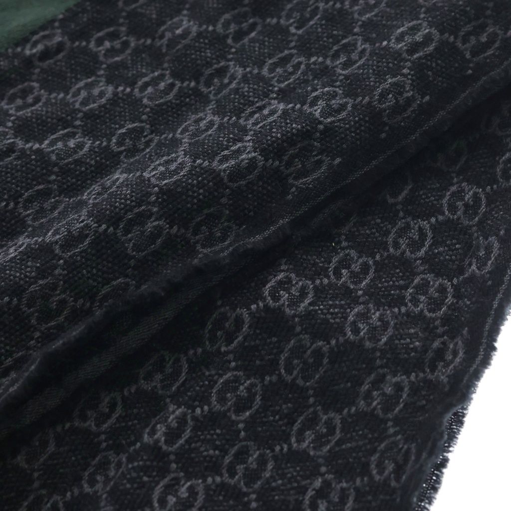 Gucci Sherry Line GG All Over Pattern Jacquard Silk Pretend scarf Black — view 6