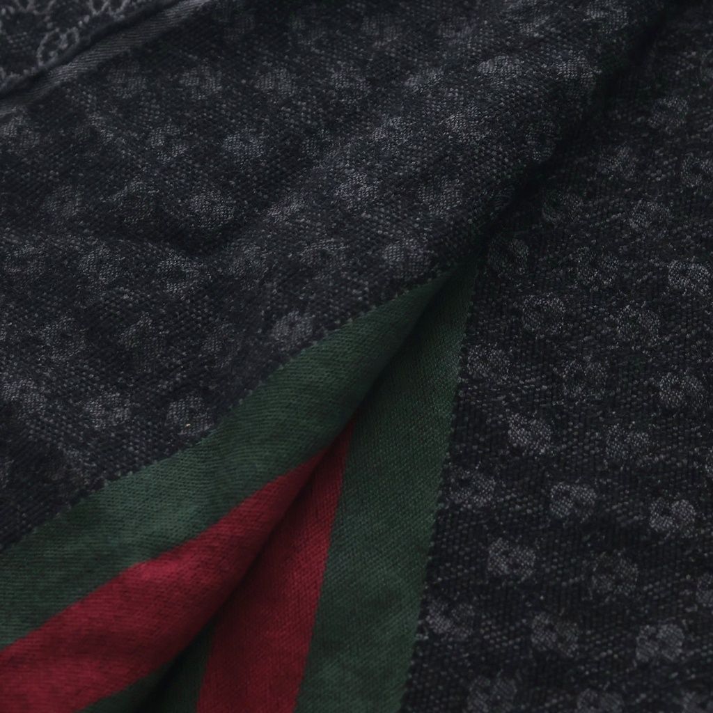 Gucci Sherry Line GG All Over Pattern Jacquard Silk Pretend scarf Black — view 5