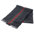 Gucci Sherry Line GG All Over Pattern Jacquard Silk Pretend scarf Black