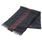 Gucci Sherry Line GG All Over Pattern Jacquard Silk Pretend scarf Black