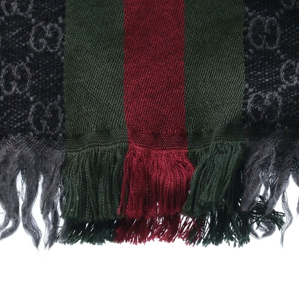 Gucci Sherry Line GG All Over Pattern Jacquard Silk Pretend scarf Black — view 3