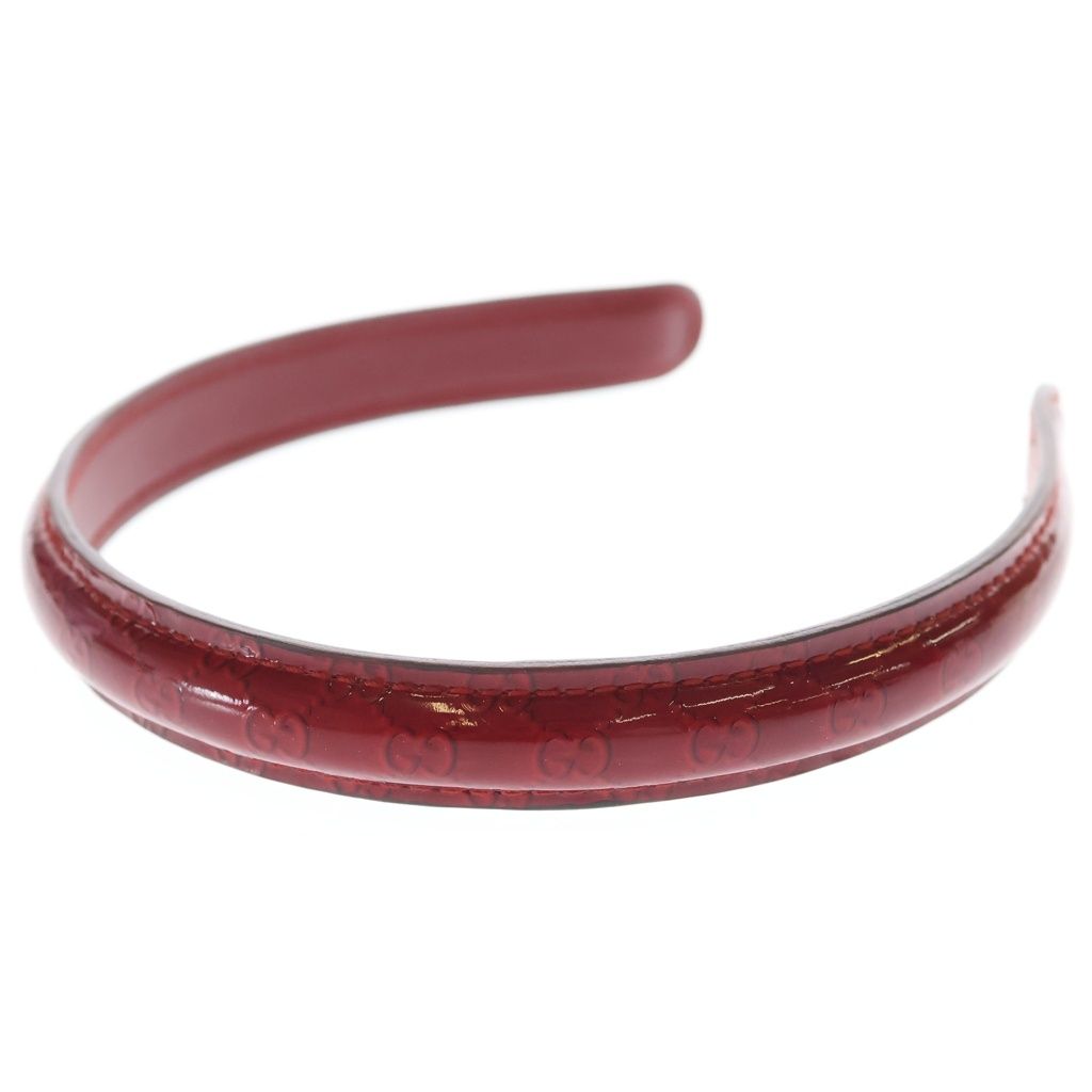Gucci GG Headband Red Leather