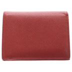 Prada Saffiano Compact Wallet Red Leather Bi Foldwallet — view 2