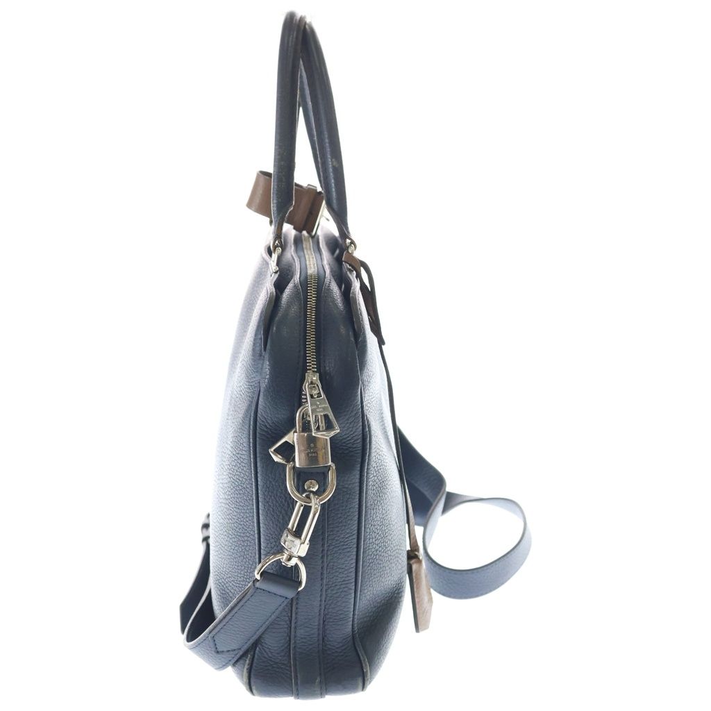 Louis Vuitton Alma Nd Briefcase Business Shoulder Bag Navy Taurillon Leather — view 3