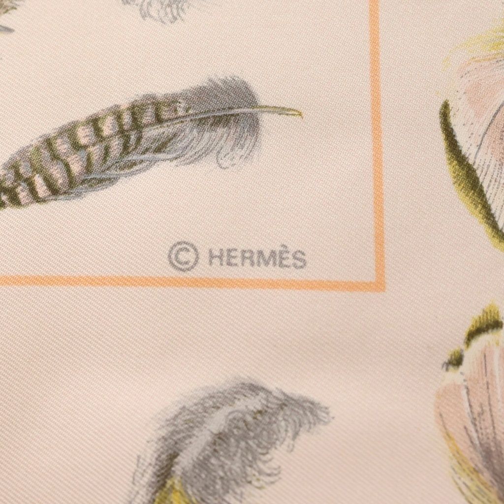 Hermes Plumes Par Henride Linares Shawl Scarf Pink Orange Angora Silk — view 6