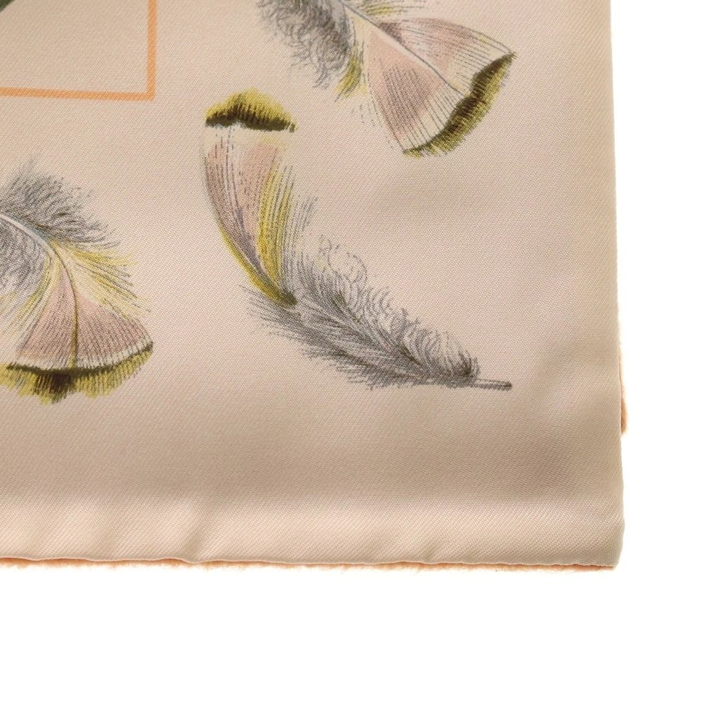 Hermes Plumes Par Henride Linares Shawl Scarf Pink Orange Angora Silk — view 3