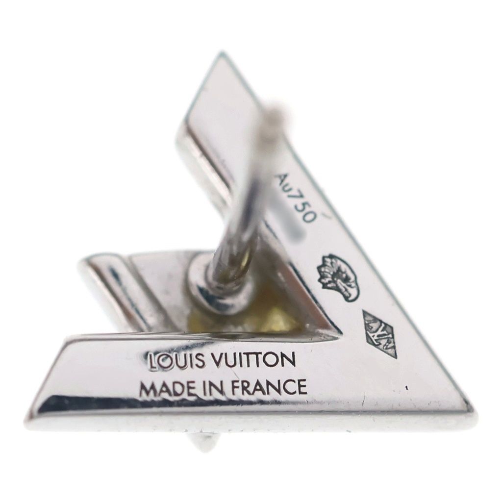 Louis Vuitton 18k White Gold LV One Earrings — view 5