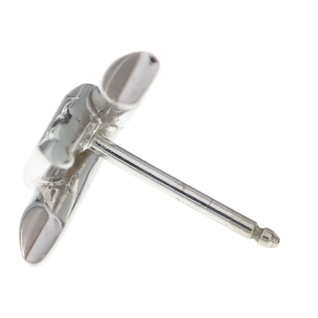Louis Vuitton 18k White Gold LV One Earrings — view 3