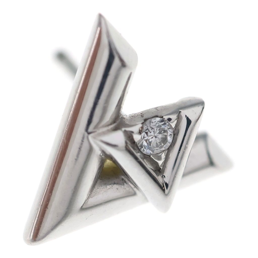 Louis Vuitton 18k White Gold LV One Earrings — view 6