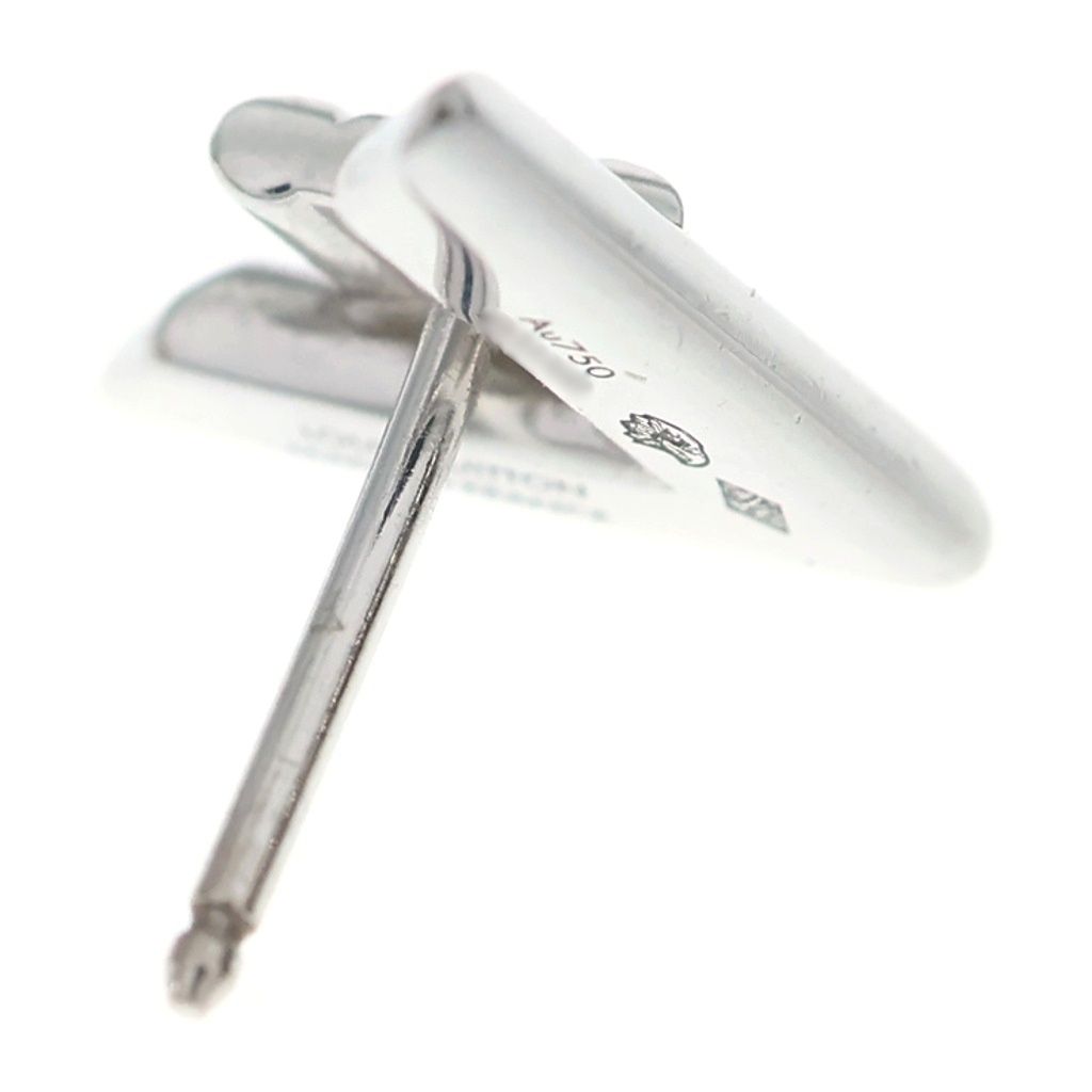 Louis Vuitton 18k White Gold LV One Earrings — view 2