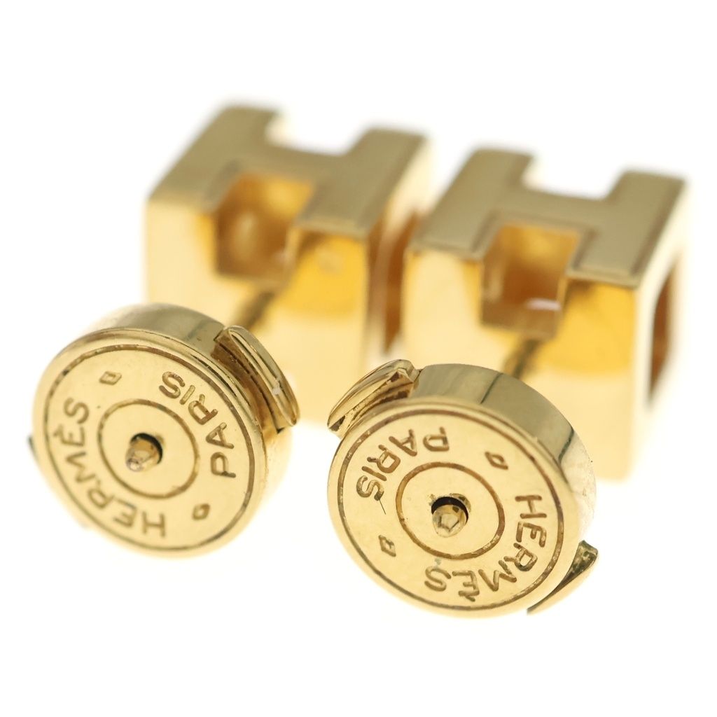 Hermes ju Ash Logo Earrings Gold — view 2