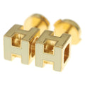 Hermes ju Ash Logo Earrings Gold