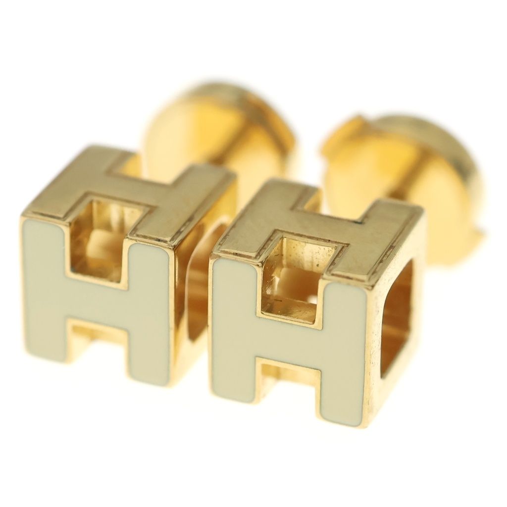 Hermes ju Ash Logo Earrings Gold