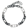 Dior CD Icon CD Eye Chain Link Bracelet Black Silver