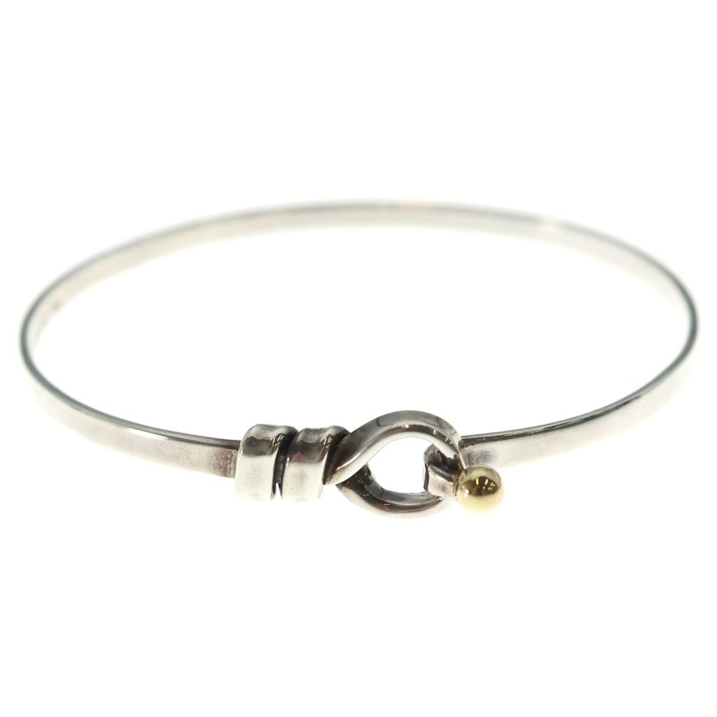 Tiffany & Co Hook &eye Bangle Bracelet 18k Yellow Gold Silver — view 4