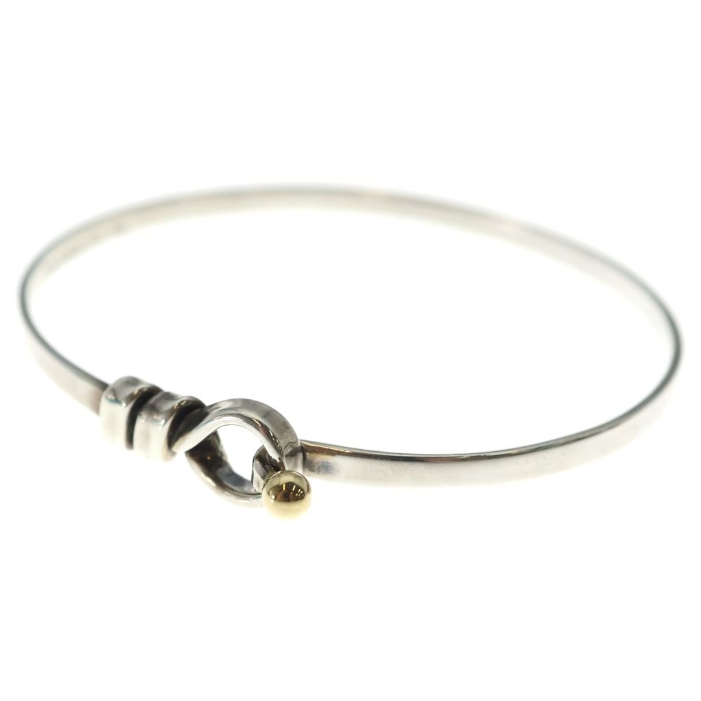Tiffany & Co Hook &eye Bangle Bracelet 18k Yellow Gold Silver