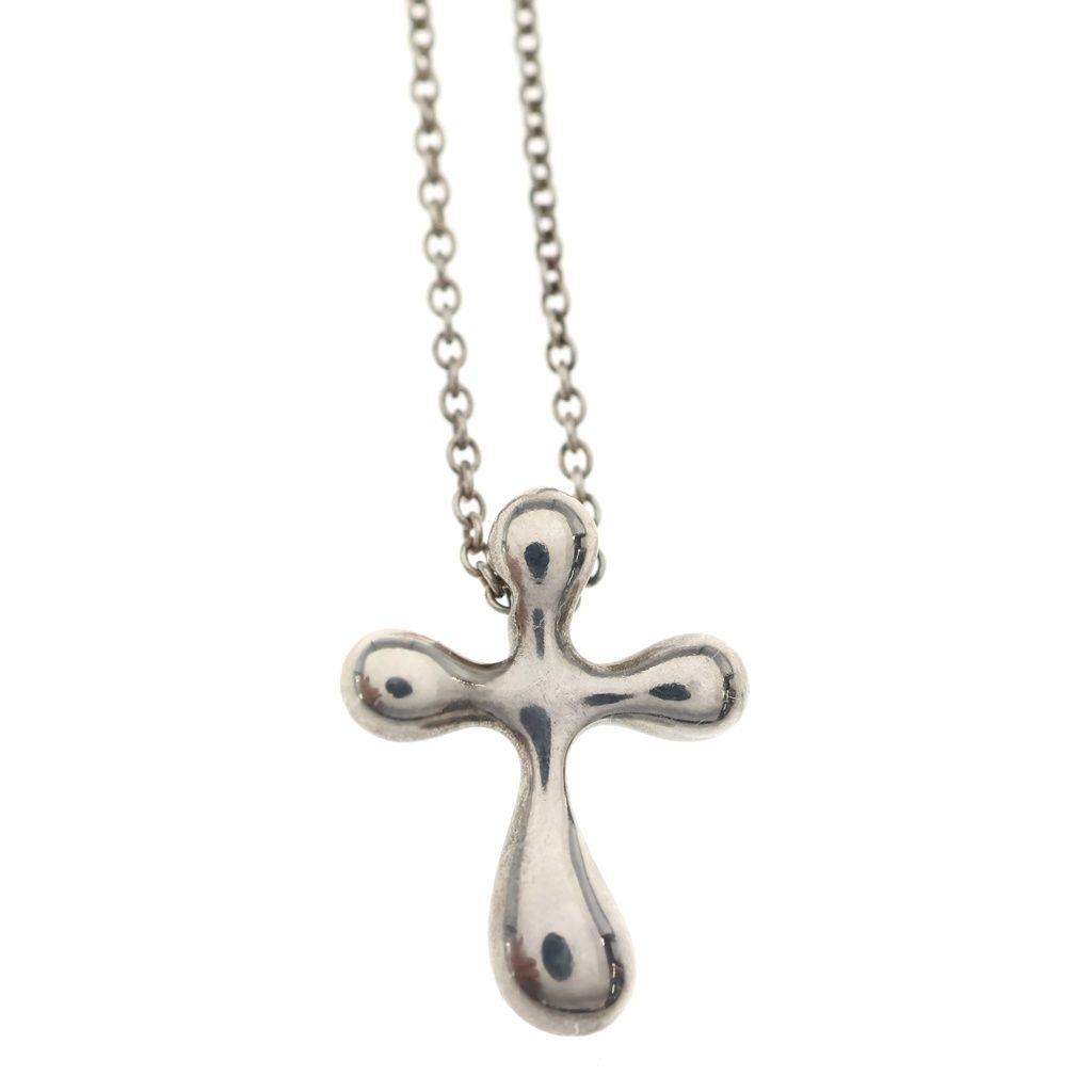 Tiffany & Co Elsa Peretti Cross Pendant Chain 925 Sterling Silver — view 3