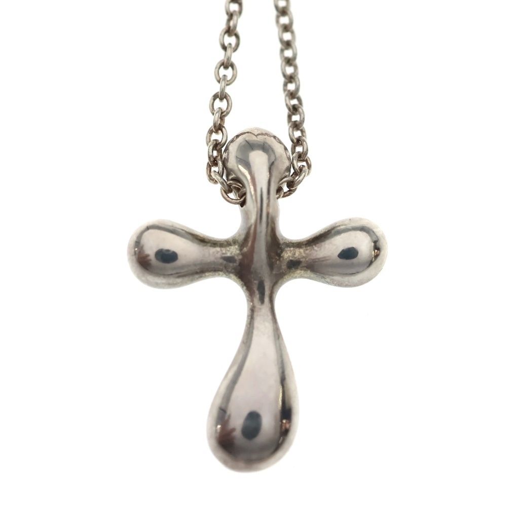Tiffany & Co Elsa Peretti Cross Pendant Chain 925 Sterling Silver — view 5