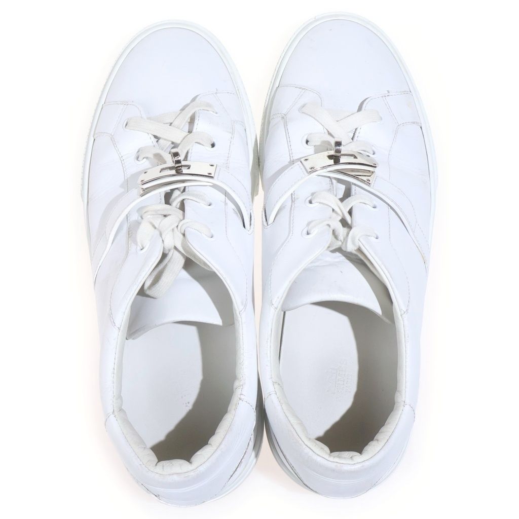 Hermes Kelly Buckle Low Cut Sneakers White — view 4