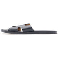 Hermes Leather Logo Sandals Black