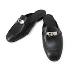 Hermes Mules Oz Leather 36 Shoes Black
