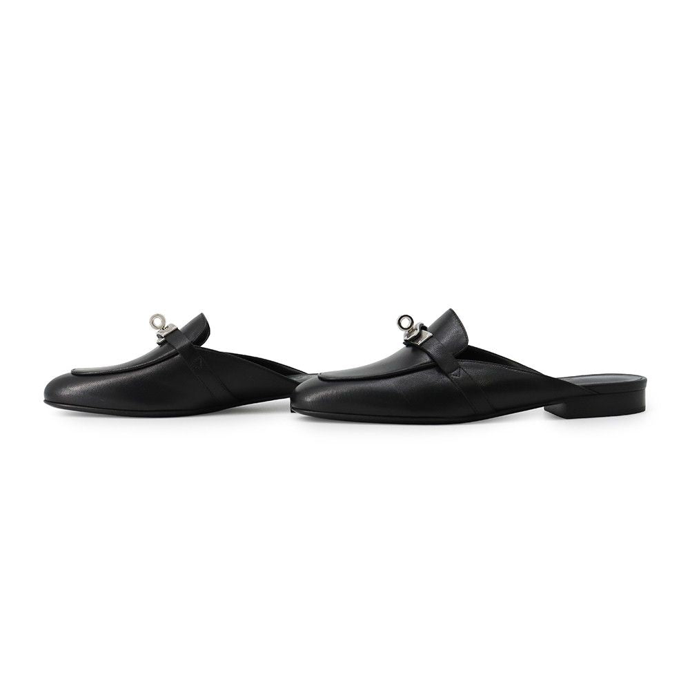 Hermes Mules Oz Leather 36 Shoes Black — view 2
