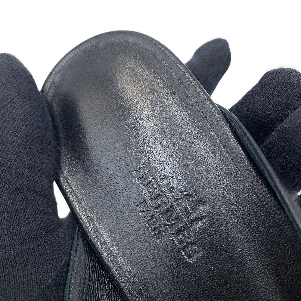 Hermes Mules Oz Leather 36 Shoes Black — view 6