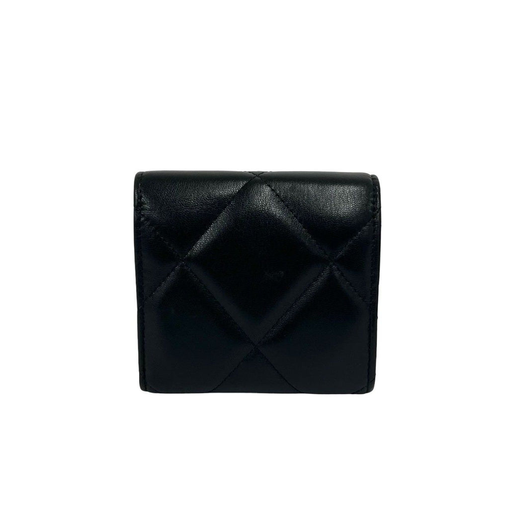Chanel le Available Stand Quilted CC Logo Lambskin Tri Foldwallet Black Wallet — view 2