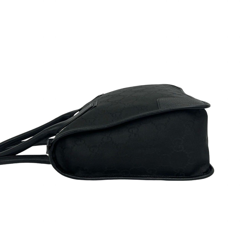 Gucci GG Logo Canvas Leather Mini Tote Boston Bag Black — view 5