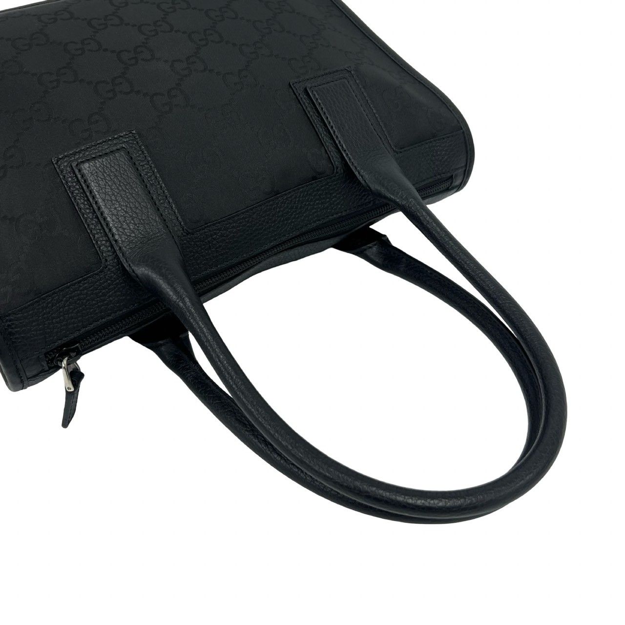 Gucci GG Logo Canvas Leather Mini Tote Boston Bag Black — view 4