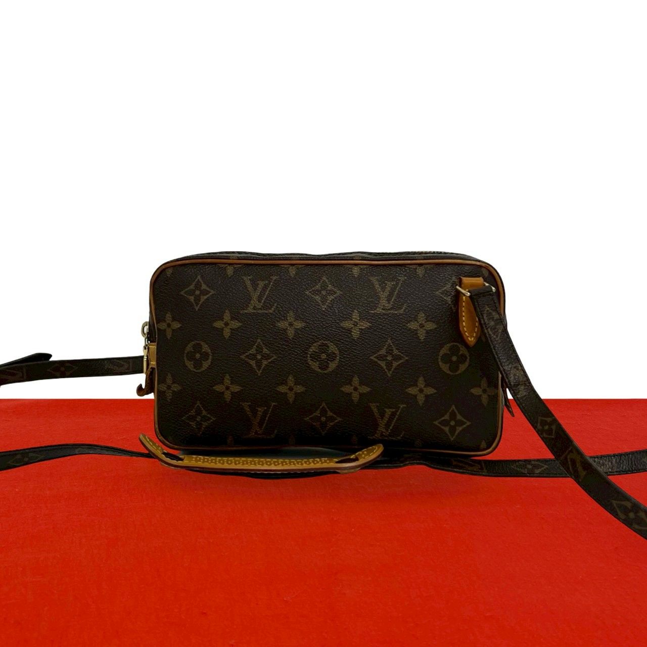 Louis Vuitton Pochette roulis Bandouliere Monogram Leather Shoulder Bag Brown