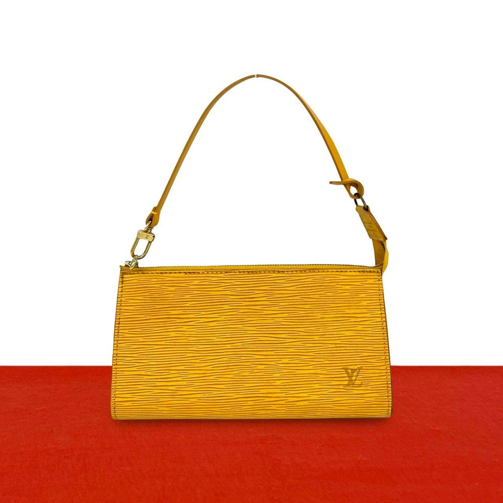 Louis Vuitton Vintage Pochette Epi Leather Handbag Yellow