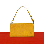 Louis Vuitton Vintage Pochette Epi Leather Handbag Yellow