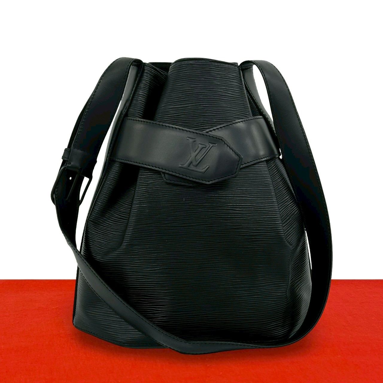 Louis Vuitton Vintage Sac Epi Leather Shoulder Bag Noir