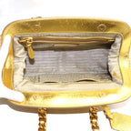 Prada Sutro Bag Handbag Beige Gold Second — view 4