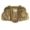 Prada Sutro Bag Handbag Beige Gold Second