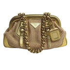 Prada Sutro Bag Handbag Beige Gold Second