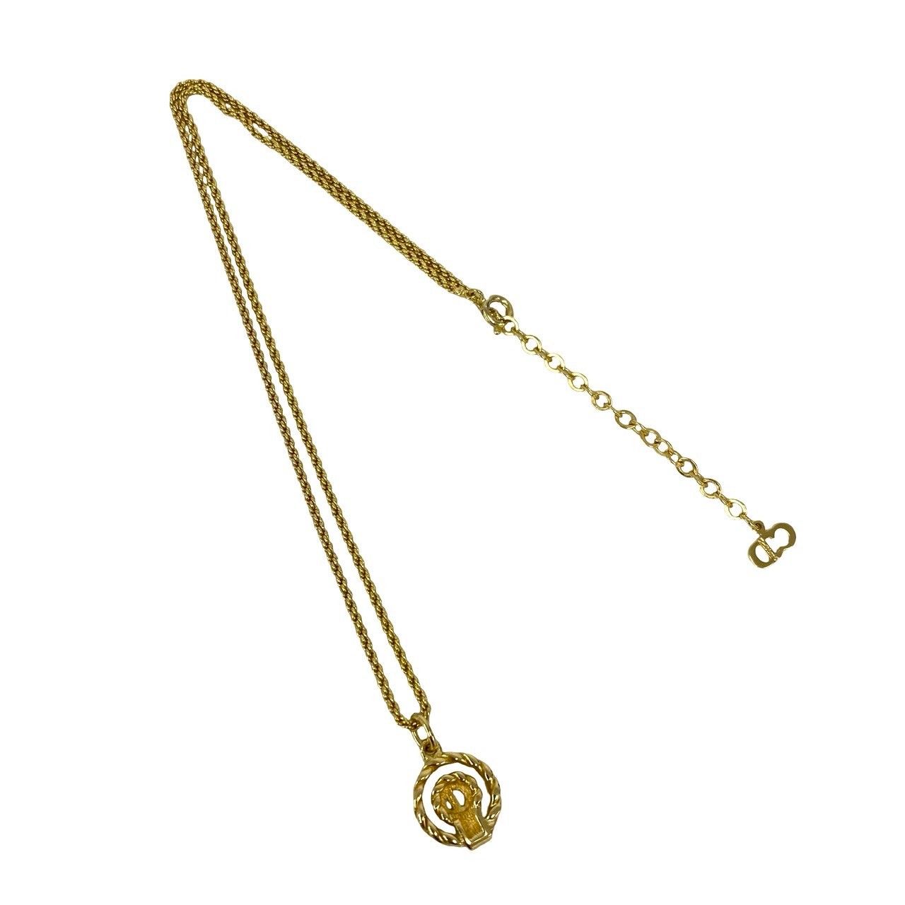 Dior Vintage CD Logo Chain Necklace Gold — view 5
