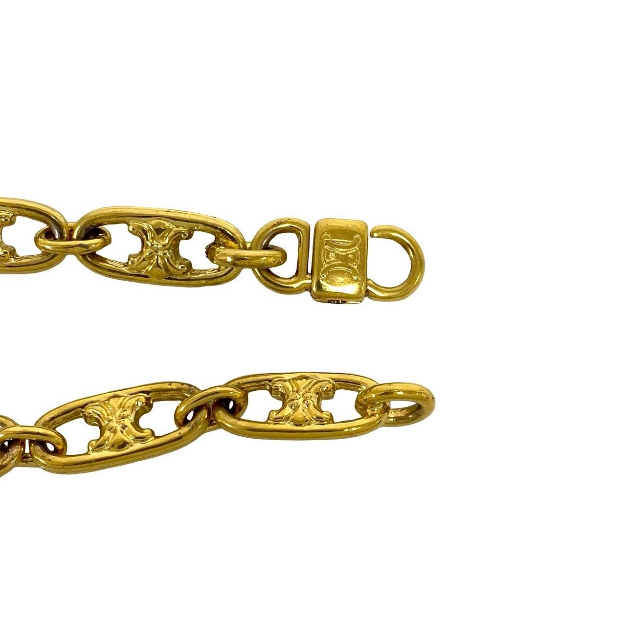 Celine Vintage Triomphe Logo Chain Bracelet Gold — view 3