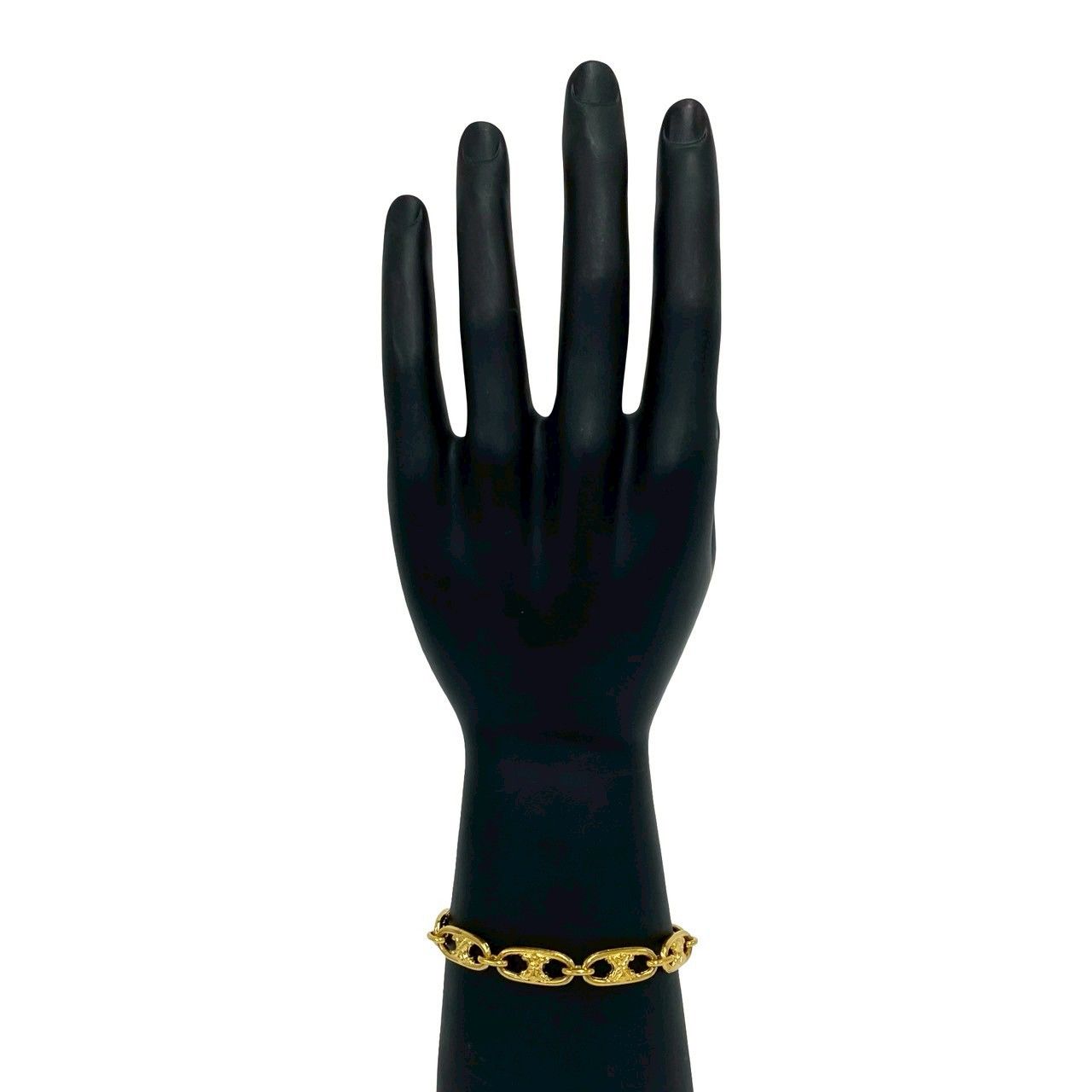 Celine Vintage Triomphe Logo Chain Bracelet Gold — view 2