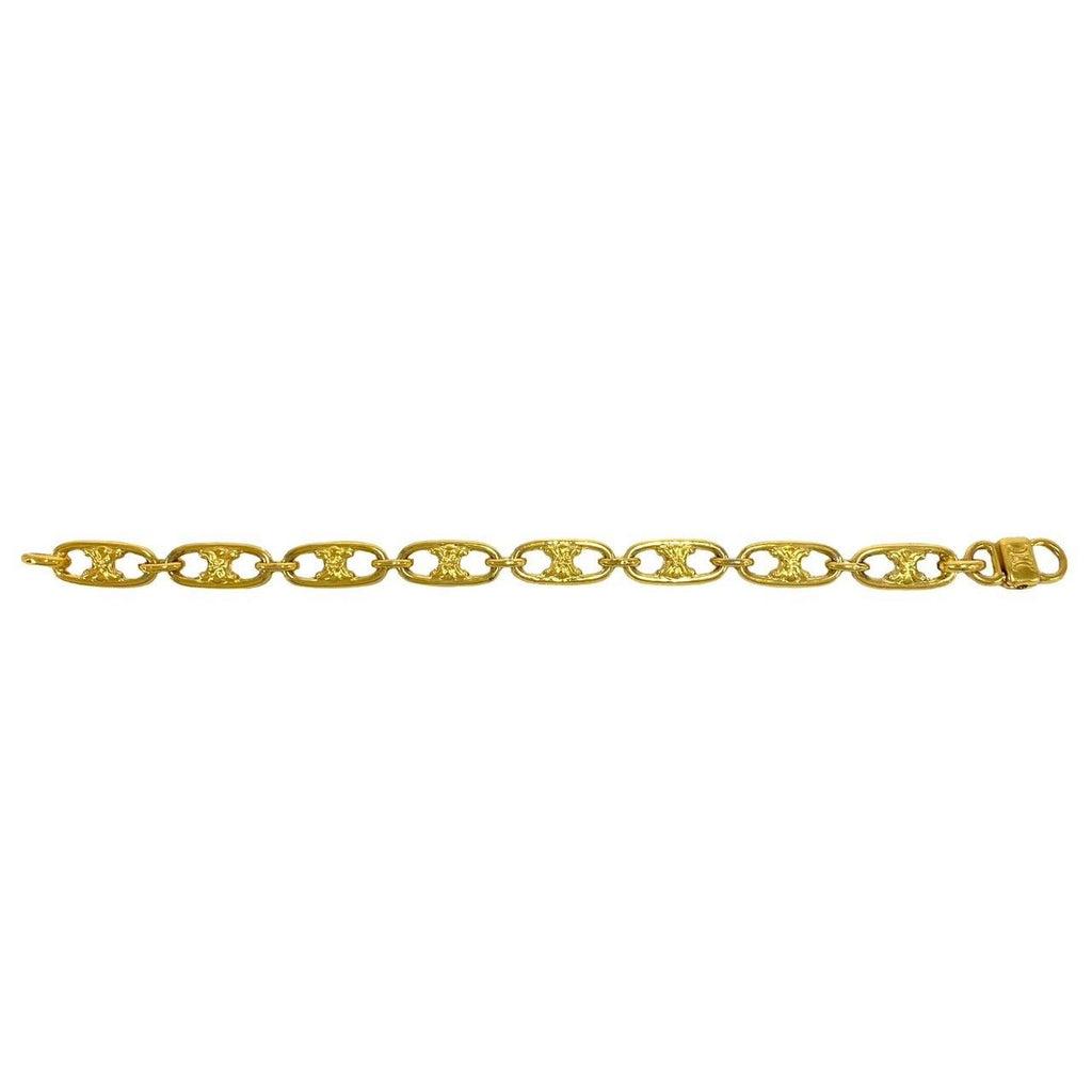 Celine Vintage Triomphe Logo Chain Bracelet Gold — view 5