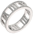 Tiffany & Co Atlas Open Full Edge Diamond Ring 18k White Gold — view 2
