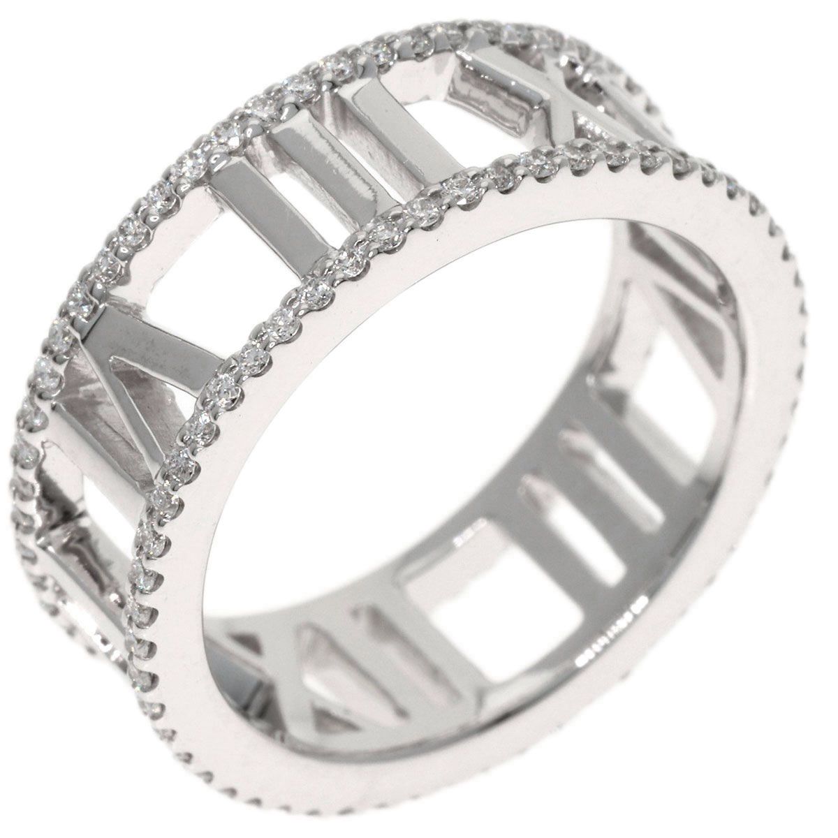 Tiffany & Co Atlas Open Full Edge Diamond Ring 18k White Gold — view 2